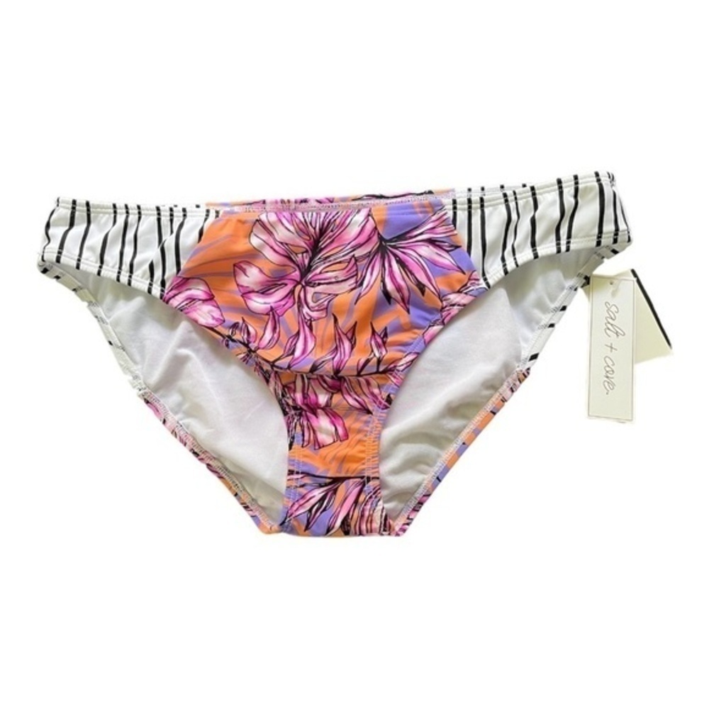 NWTSalt+Cove Hawaii printed hipster bikini bottom Large lilac multicolor lining